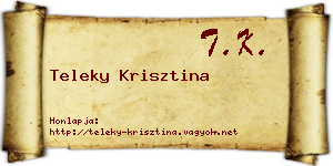 Teleky Krisztina névjegykártya